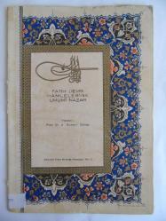 Fatih Devri İlim, Sanat ve İçtimai Tekamül Hamlelerine Umumi Nazar