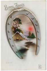 Yeni Yıl Kartpostalları: Mutlu Yıllar / Bonne Annee / Fransızca / 1925