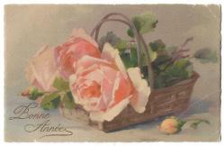 Yeni Yıl Kartpostalları: Mutlu Yıllar / Bonne Annee / Fransızca / 1923