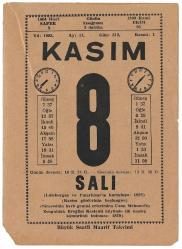 Büyük Saatli Maarif Takvimi / 8 Kasım 1983 Salı