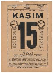 Büyük Saatli Maarif Takvimi /15 Kasım 1983 Salı