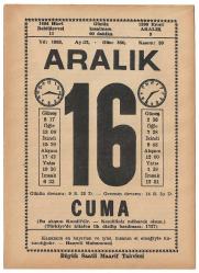 Büyük Saatli Maarif Takvimi / 16 Aralık 1983 Cuma