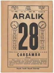 Büyük Saatli Maarif Takvimi / 28 Aralık 1983 Çarşamba