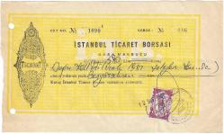 Makbuz: İstanbul Ticaret Borsası Kasa Makbuzu