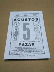 Efemera - 5 ağustos 2018 takvim yaprağı (büyük saatli maarif takvimi) - kitantik - kitaLog