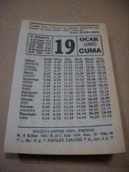 Efemera - 19 ocak 1990 takvim yaprağı (fazilet takvimi) - kitantik - kitaLog