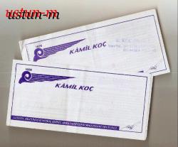 2 ADET KAMİL KOÇ ESKİ OTOBÜS YOLCU BİLETİ....