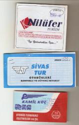 ÜÇ DEĞİŞİK ESKİ OTOBÜS YOLCU BİLETİ...