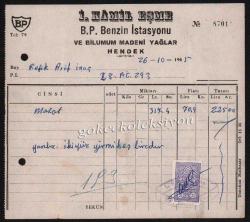 Efemera - 1965 Samsun BP Bayi Kerimbey İstasyonu Faturası EFM238 - kitantik - kitaLog