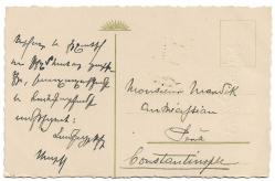 Yabancı Kartpostal: Arka Yüzü Fransızca Yazılı / Constantinople Adresli