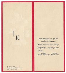 Düğün Davetiyesi: Harbiye Ordu Evi Adresli / 1971