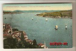 İSTANBUL BOĞAZI YELKENLİ GEMİLER GÖRÜNÜMLÜ ESKİ KARTPOSTAL...
