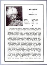 EFM.5340 1950'Lİ YILLAR İSKİT YAYINLARI OSMANLI PADİŞAH HATIRA KARTLARI SULTAN ORHAN GAZİ