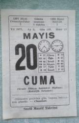 Efemera - TAKVİM YAPRAĞI - 20 MAYIS 1977 - kitantik - kitaLog