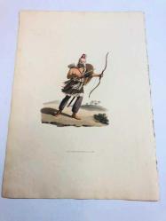 Antika - 200 YILLIK GRAVÜR OSMANLI ASKERİ KIYAFET N.7 - THE MILITARY COSTUME OF TURKEY - OKÇU - OKÇULUK - ORJ - kitantik - kitaLog