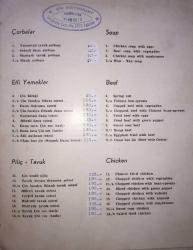 Taksim Çin Lokantası Menü 6 Haneli Telefon
