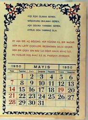 Efemera - TAKVİM SAYFASI (MAYIS 1950) - kitantik - kitaLog