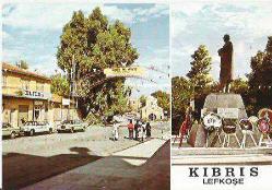 KIBRIS LEFKOŞE ATATÜRK HEYKELİ VE GİRNE KAPISI FOTO KART