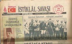 Efemera - İSTİKLAL SAVAŞI GAZETESİ - 29  MAYIS 1919 - MUSTAFA KEMAL : MİTİNGLER DEVAM EDECEK- (TIPKI BASIM) - kitantik - kitaLog