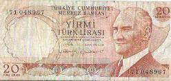 20 TÜRK LİRASI BANKNOT G SERİ