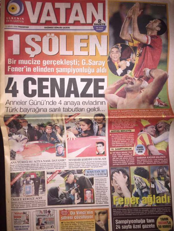 Galatasaray 2006 Şampiyonluk Günü Gazetesi Vatan