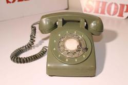 Antika - Eski Zor Bulunan Yeşil Nostaljik Retro Telefon.Sorunsuz Hat Kablosu Dahi Duruyor - kitantik - kitaLog