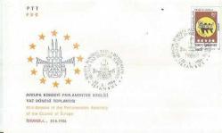 PTT İLK GÜN ZARFI - AVRUPA KONSEYİ PARLAMENTER MECLİSİ YAZ DÖNEMİ TOPLANTISI TEMALI - İSTANBUL 30.6.1986 - PULLU ÇİFT KAŞELİ