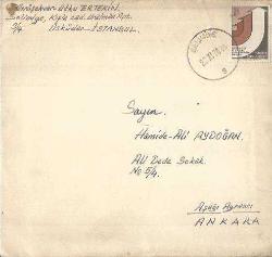 BAYRAM TEBRİK KARTI VE ZARFI PULLU KAŞELİ