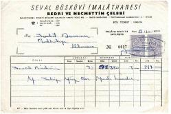 Antika - Seval Büsküvi İmalathanesi - Bedri Ve Necmettin Çelebi Fatura  EFM1998 - kitantik - kitaLog