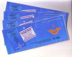 4 ADET TÜRKİYE CUMHURİYETİ DEVLET DEMİRYOLLARI KAPAKLI TREN BİLETİ....