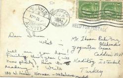 Heart of the O. V. Campus - Norman Okla.  - Postadan Geçmiş Arkası Pullu ve Damgalı