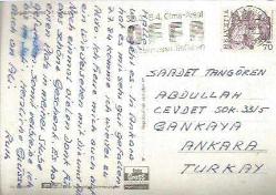 KARTPOSTAL - KİŞİYE İTHAFLI ARKASI ALMANCA YAZILI - PULLU