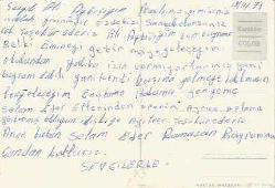 KARTPOSTAL - ARKASI YAZILI - BAYRAM KUTLAMA MESAJLI