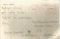 KARTPOSTAL - ERDEK - TURKEY - ARKASI YAZILI - YENİ YIL KUTLAMA MESAJLI - 25.12.1984 - ( TÜRKİYE CUMHURİYETİ 1000 KURUŞ  KAŞELİ ) - PULSUZ