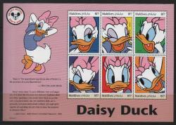 10262  1999 ÇİZİ KARAKTERLER DİSNEY'İN 70. YILI DAISY DUCK  MNH BLOK MALDİVLER