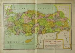 Efemera - Türkiye Cumhuriyeti Haritası - 1932 Yılı, Ankara İkbal Kütüphanesi Baskısı - kitantik - kitaLog