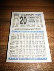 Efemera - 20 temmuz 2020 takvim yaprağı (türkiye takvimi) - kitantik - kitaLog