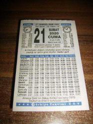 Efemera - 21 şubat 2020 takvim yaprağı (türkiye takvimi) - kitantik - kitaLog