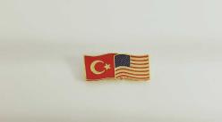 TÜRKİYE - AMERİKAN BAYRAK ROZETİ - MADALYA B2820 İNDİRİMLİ FİYAT