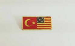 TÜRKİYE - AMERİKAN BAYRAK ROZETİ - MADALYA NADİR MODEL B2826 İNDİRİMLİ FİYAT