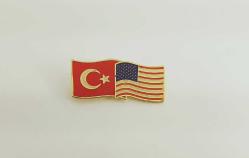 TÜRKİYE - AMERİKAN BAYRAK ROZETİ - MADALYA B2822 İNDİRİMLİ FİYAT