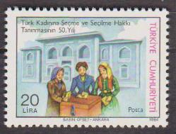 1984 TÜRK KADININA SEÇME SEÇİLME HAKKI TANINMASI 50.YILI MNH
