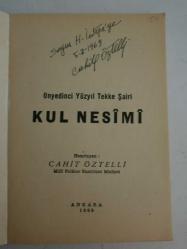 On Yedinci Tekke Şairi Yüzyıl Kul Nesimi / İmzalı