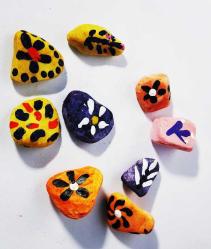 Boyanabilir 9 lu Taş Boyama Paketi  ( El Sanatları Atölyesi, Çocuk Yetişkin Evde- İşte Sanat Atölyesi )