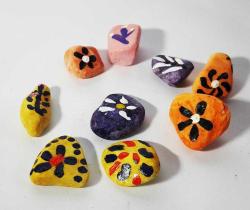 Boyanabilir 9 lu Taş Boyama Paketi  ( El Sanatları Atölyesi, Çocuk Yetişkin Evde- İşte Sanat Atölyesi )