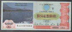 MP.571 MİLLİ PİYANGO 9 EYLÜL 1993 MİLLİ PARKLAR DİZİSİ OLİMPOS BEYDAĞLARI ANTALYA Y YARIM BİLET