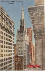 AMERİKA / CHICAGO KİLİSE TEMALI ESKİ KARTPOSTAL...