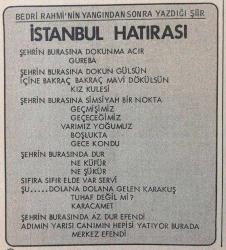 Bedri Rahmi - el yazısı şiir - İstanbul Haritası - İstanbul Hatırası (Tıpkıbasım)