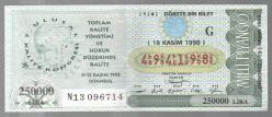MP.1955  MİLLİ PİYANGO 19 KASIM 1998 7.ULUSAL KALİTE KONGRESİ G DÖRTTE BİR BİLET