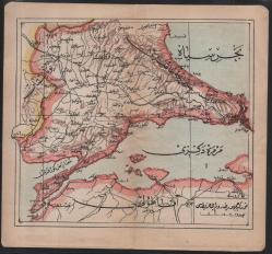 Efemera - 10065 1900 YILLARI BAŞLARI OSMANLI İMPARATORLUĞU ASKERİ OKUL ATLAS HARİTA OSMANLICA MARMARA DENİZİ TRAKYA BOĞAZLAR HARİTASI  ORJİNAL 19 X 18 CM - kitantik - kitaLog